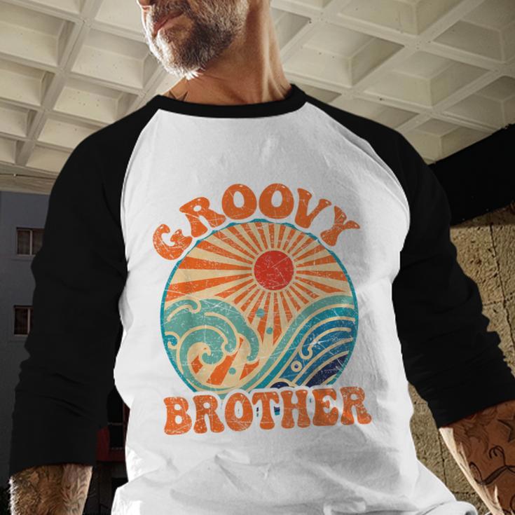 Groovy Brother 70s Aesthetic Nostalgia 1970's Retro Brother Baseball Raglan Shirt