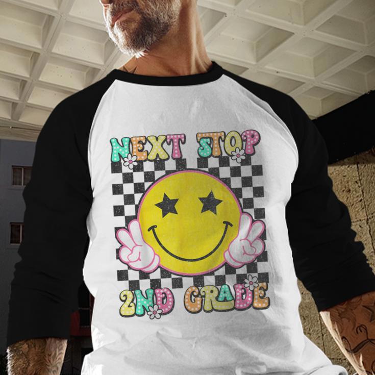Groovy Next Stop 2nd Grade 1st Grade Graduation 2025 Baseball Raglan Shirt