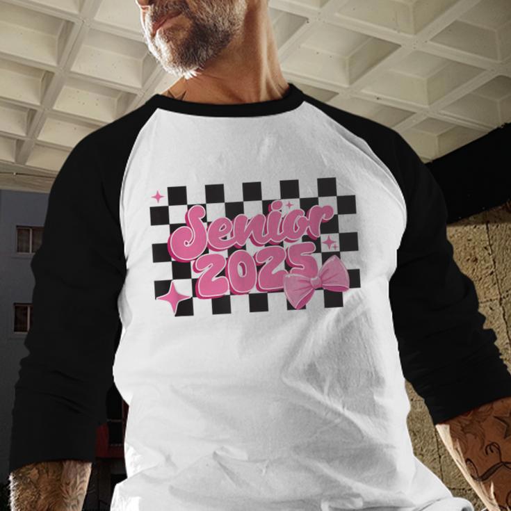 Groovy Senior Class Of 2026 Coquette Pink Bow Graduation Baseball Raglan Shirt