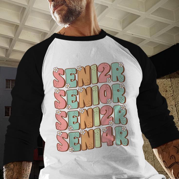 Groovy Senior Graduation Cute Groovy Senior Class Of 2024 Baseball Raglan Shirt