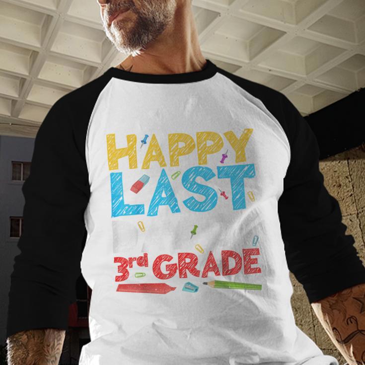 Happy Last Day Of 3rd Grade Shirt Third Grade Graduation Baseball Raglan Shirt