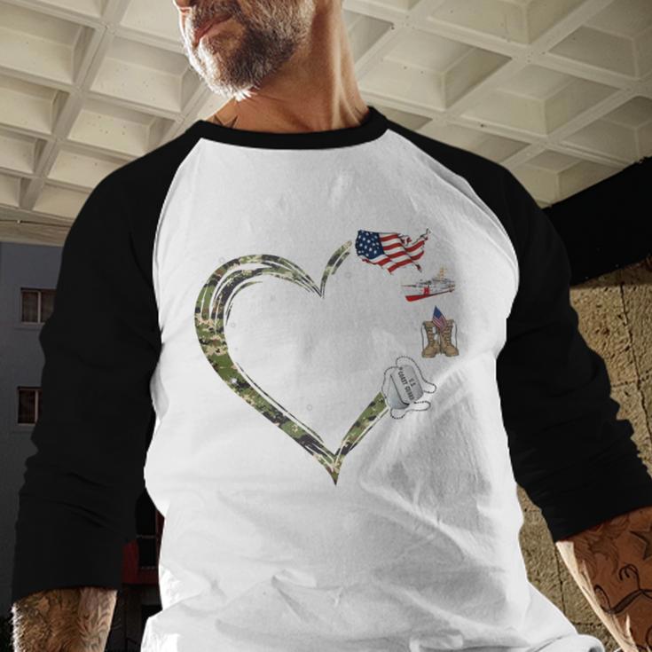 Heart Coast Guard Wife Coast Guard Graduation Wife USCG Wife Baseball Raglan Shirt