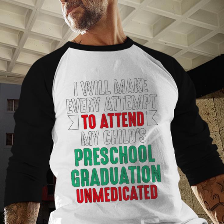 Hilarious Preschool Graduation Mom Dad Meme Preschooler Baseball Raglan Shirt
