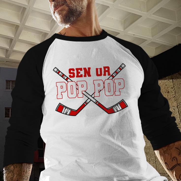Hockey Senior Pop Pop Graduation Class Of 2026 Kids Baseball Raglan Shirt