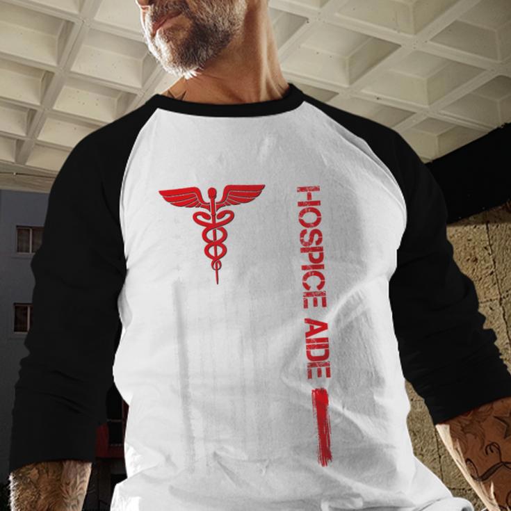 Hospice Aide American Flag Nurses Graduation Medical Baseball Raglan Shirt