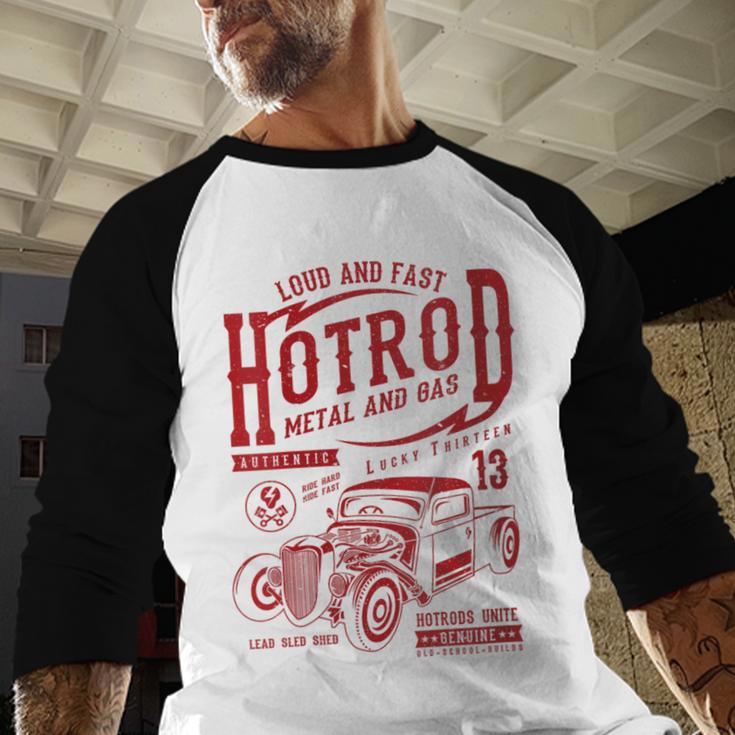 Hotrod Car Automotive Nostalgia Distressed Retro Baseball Raglan Shirt Hotrod Car Automotive Nostalgia Distressed Retro Baseball Raglan Shirt