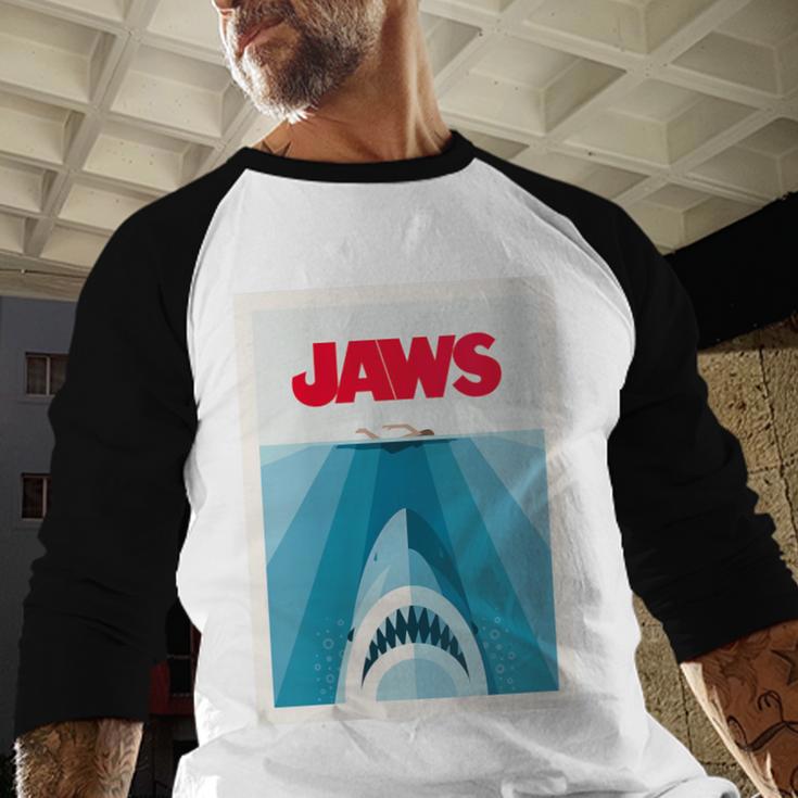 Jaws 2025 Classic Movie Nostalgia Baseball Raglan Shirt