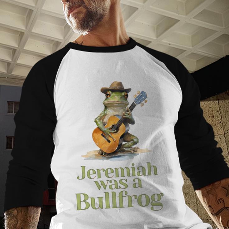 Jeremiah Was A Bullfrog A Classic Rock Nostalgia Trip Premium Tri-Blend Baseball Raglan Shirt Jeremiah Was A Bullfrog A Classic Rock Nostalgia Trip Premium Tri-Blend Baseball Raglan Shirt