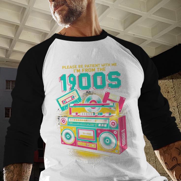 Joke 90s Please Be Patient With Me I'm From The 1900s Premium Tri-Blend Baseball Raglan Shirt