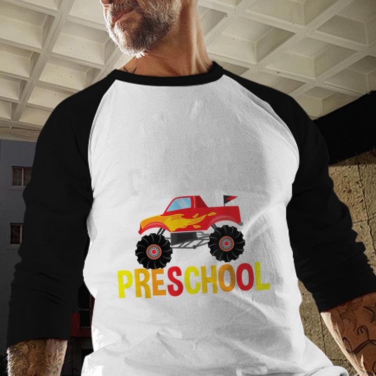 I Just Crushed Preschool Monster Graduation Pre-K Shirt Baseball Raglan Shirt