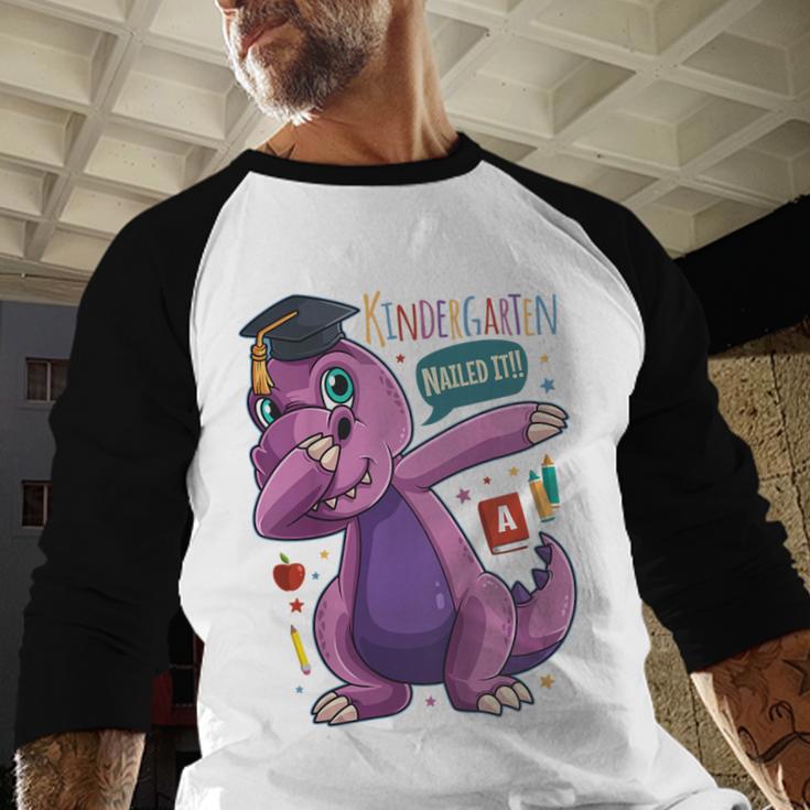 Kids DabbingRex Graduation Kindergarten Class Of 2019 Baseball Raglan Shirt