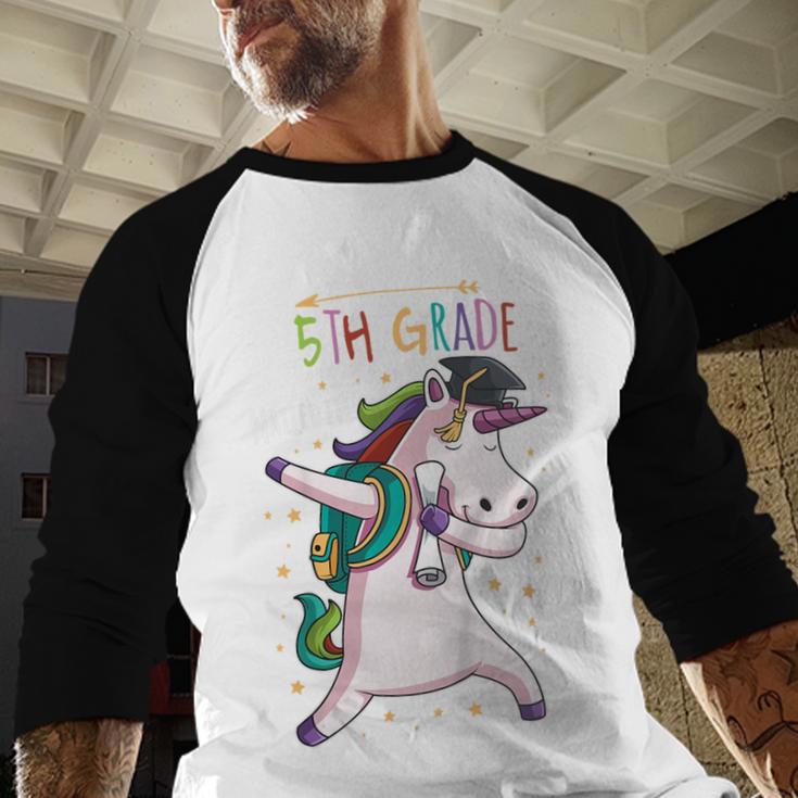 Kids Dabbing Unicorn Graduation 5th Grade Class Of 2019 Baseball Raglan Shirt