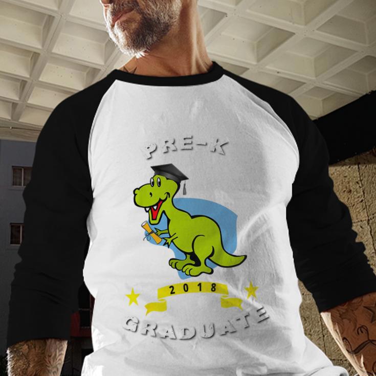 Kids Dinosaur Pre-K Graduation TShirt Kids Preschool Graduation Baseball Raglan Shirt