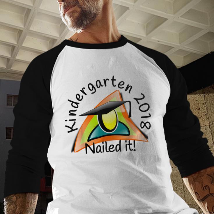 Kids Kindergarten 2018 Nailed It Graduation Baseball Raglan Shirt