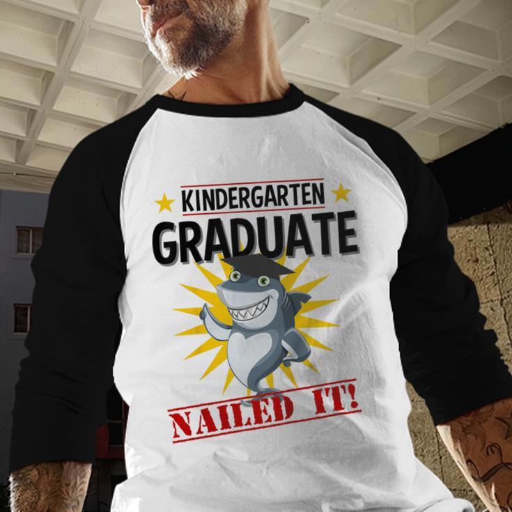 Kids Kindergarten Nailed It Shirt 2019 Shark Graduation Tee Baseball Raglan Shirt