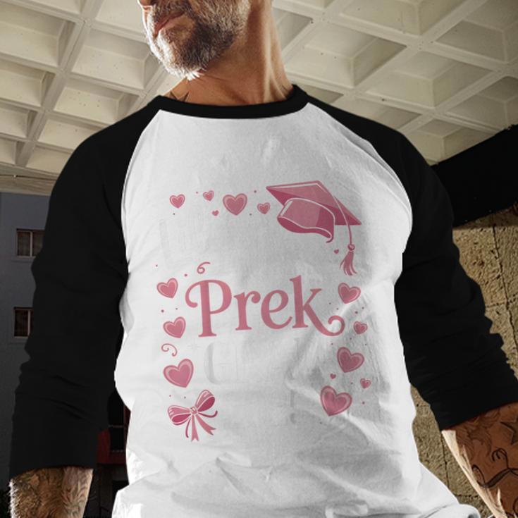 Kids Little Miss Pre-K Grad 2025 Preschool Girls Prek Graduation Baseball Raglan Shirt