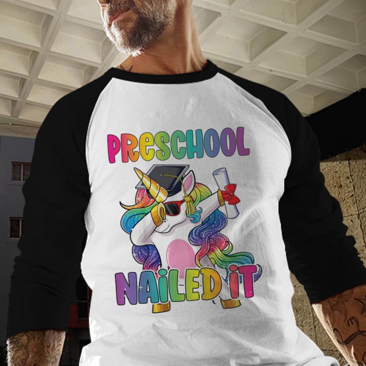 Kids Preschool Graduate Unicorn Nailed It Preschool Graduation Baseball Raglan Shirt