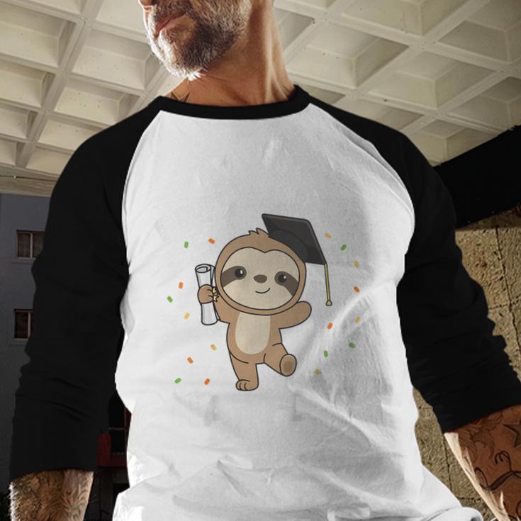 Kids Kids Preschool Nailed It Sloth Graduation Baseball Raglan Shirt