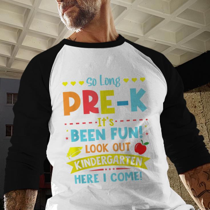 Kids So Long PRE-K It's Been Fun Graduation Baseball Raglan Shirt