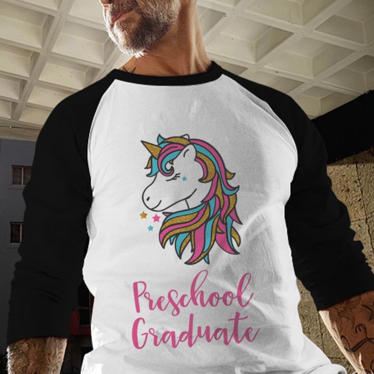 Kids Unicorn Preschool Graduation Baseball Raglan Shirt