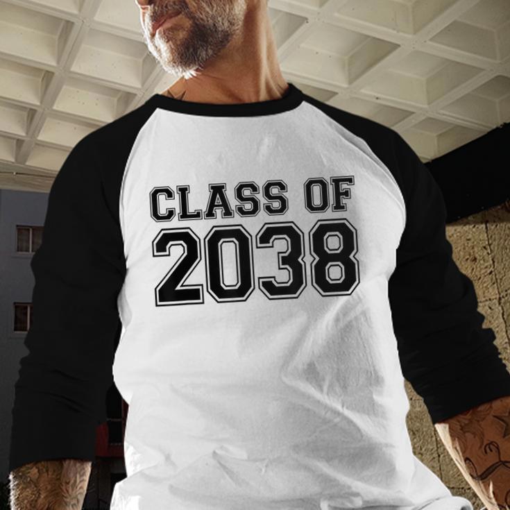 Kindergarten Class Of 2038 First Day School Graduation Baseball Raglan Shirt