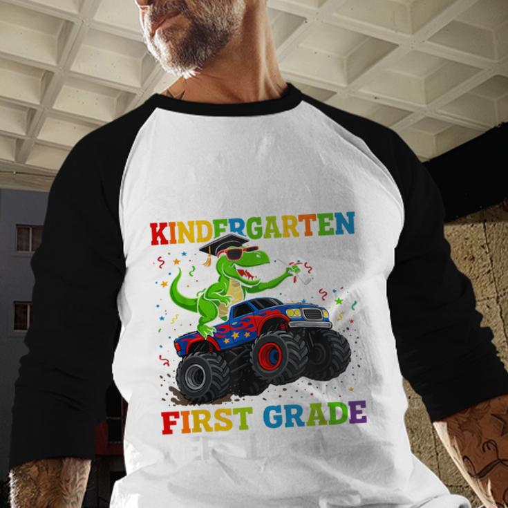 Kindergarten Graduate 2025 Kindergarten Graduation Dino Trex Baseball Raglan Shirt