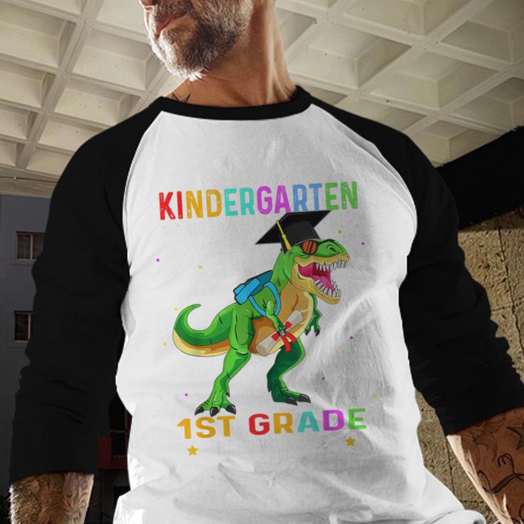 Kindergarten Graduation 1st Here We Come Class 2023 Dinosaur Baseball Raglan Shirt