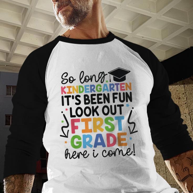 Kindergarten Graduation Graduate 1st Grade Here I Come Kids Baseball Raglan Shirt