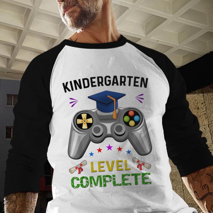 Kindergarten Level Complete Graduation Class 2023 Gamer Kids Baseball Raglan Shirt