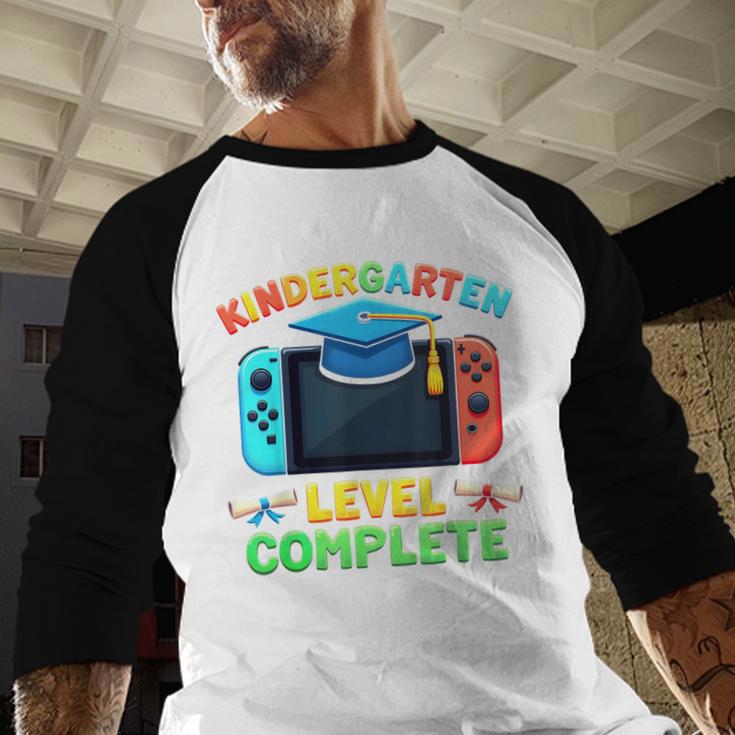 Kindergarten Level Complete Graduation Class 2025 Gamer Boys Baseball Raglan Shirt