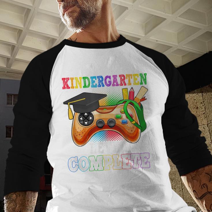 Kindergarten Level Complete Last Day Of School Graduation Baseball Raglan Shirt