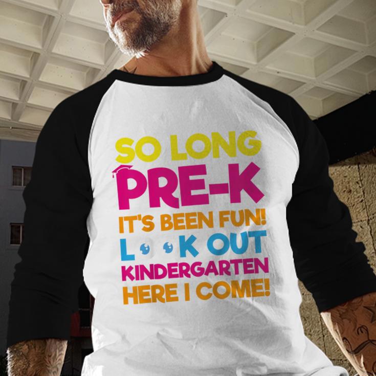 Last Day Pre-K Kindergarten Here I Come Graduation T-Shirt Baseball Raglan Shirt