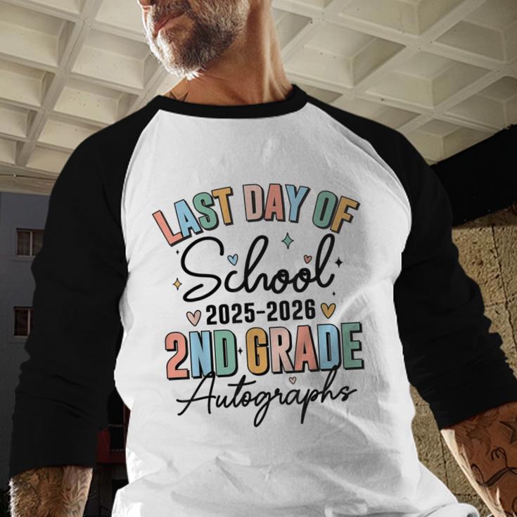 Last Day Of School Autograph 2nd Grade Graduation Boys Girls Baseball Raglan Shirt