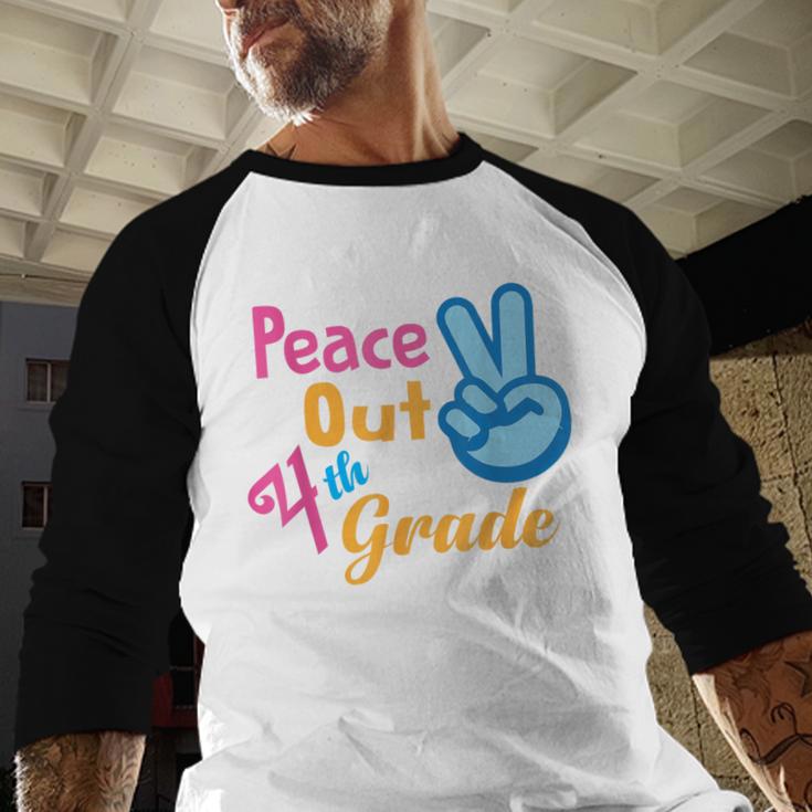 Last Day Of School Peace Out Grade 4 Graduation Kids Baseball Raglan Shirt