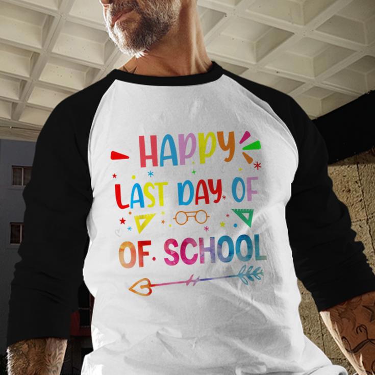 Last Day Of School Tie Dye School Graduation Summer Teacher Baseball Raglan Shirt