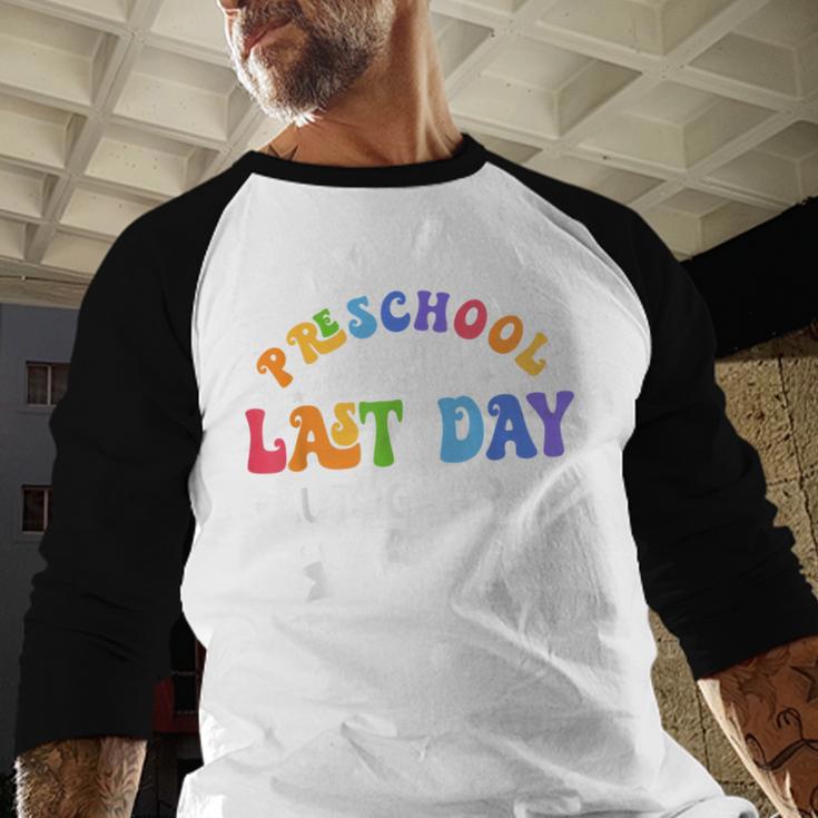 Last Day Of School Year 2025 Preschool Autograph Graduation Baseball Raglan Shirt