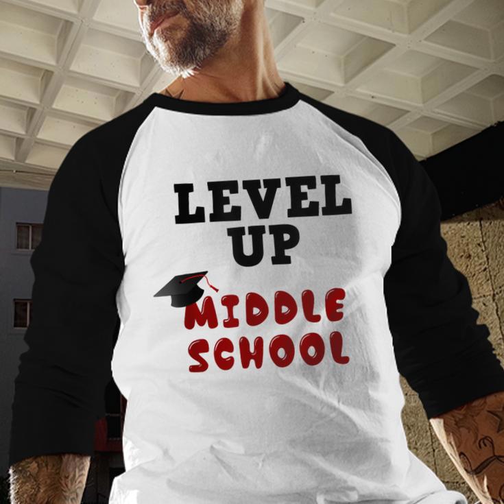 Level Up Middle School 5th Grade Graduation Baseball Raglan Shirt