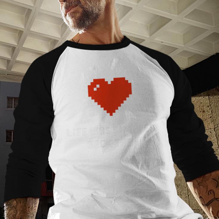Life Was Simpler Back Then Nostalgia Retro Game Baseball Raglan Shirt