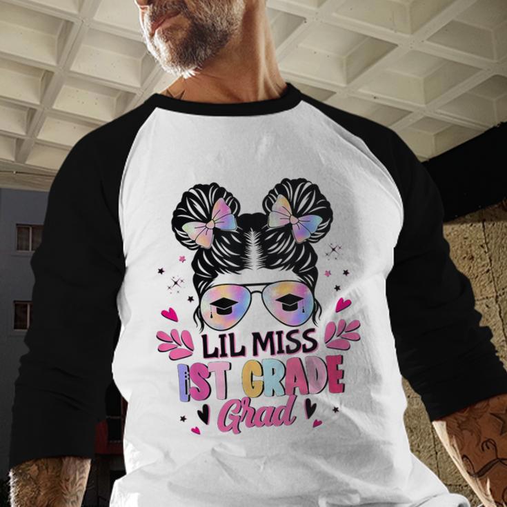 Lil Miss 1st Grade Grad Graduation Last Day Of 1st Grade Baseball Raglan Shirt