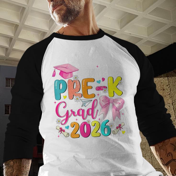 Little Miss Pre-K Grad 2026 Preschool Graduation Kids Girls Baseball Raglan Shirt