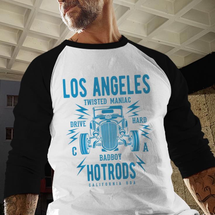 Los Angeles Hotrods Automotive Nostalgia Premium Tri-Blend Baseball Raglan Shirt