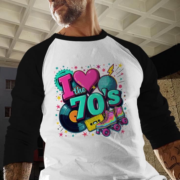 I Love The 70s Retro Cassette Roller Vinyl Disco Nostalgia Premium Tri-Blend Baseball Raglan Shirt I Love The 70s Retro Cassette Roller Vinyl Disco Nostalgia Premium Tri-Blend Baseball Raglan Shirt