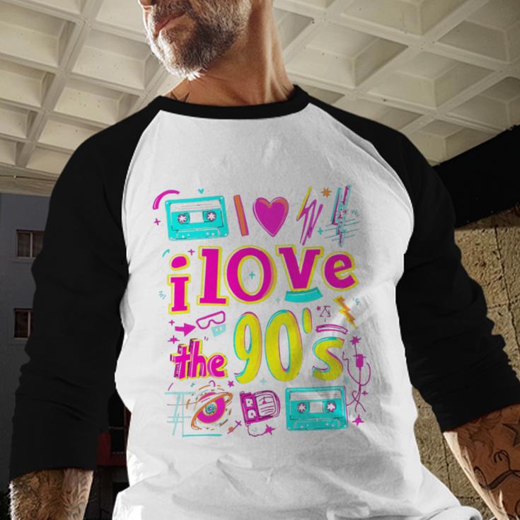 I Love The 90'S 90s Nostalgia Baseball Raglan Shirt
