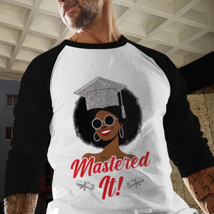 Master Degree Graduation Gifts Black Girl Baseball Raglan Shirt