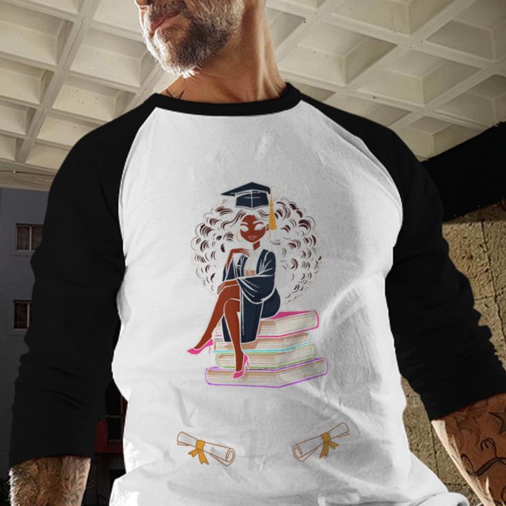 Mastered It Black Girl Masters Degree Graduation Black Queen Baseball Raglan Shirt