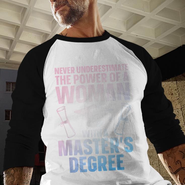 Masters Degree Graduation Art For Women Girls Masters Degree Baseball Raglan Shirt
