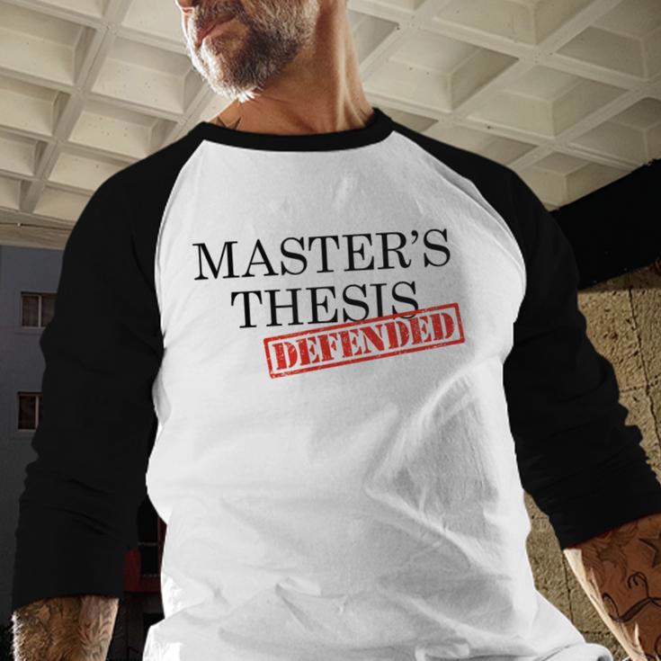 Master's Thesis Defense Tshirt Masters Graduation Shirt Baseball Raglan Shirt