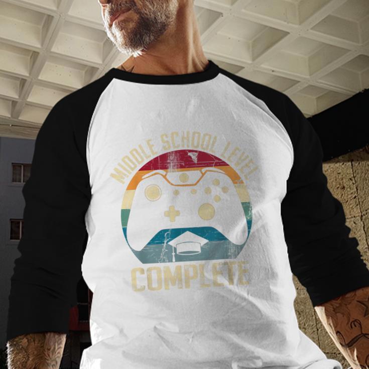 Middle School Level Complete Gamer Class Of 2024 Graduation Baseball Raglan Shirt