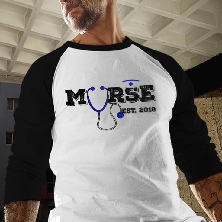 Murse Est 2018 Male Nurse Graduation Baseball Raglan Shirt
