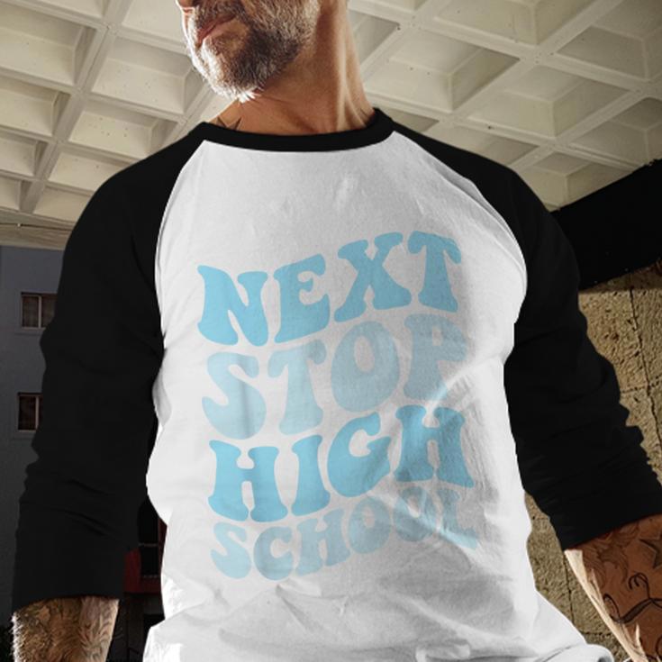 Next Stop High School Elementary School Graduation 2025 Baseball Raglan Shirt